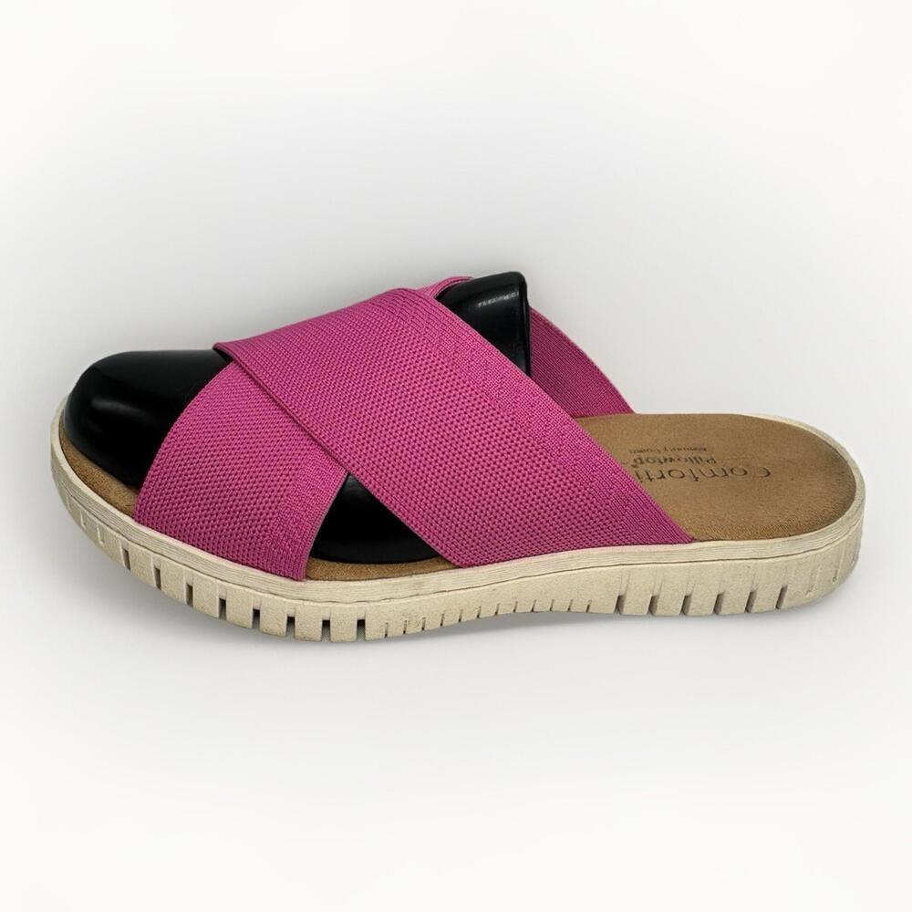 Comfortiva Women's Casual Pillowtop Memory Foam Sandals Strappy Pink 7.5 M